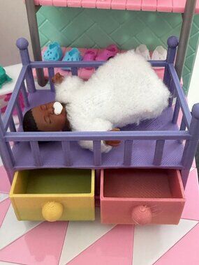 Baby Doll Bed | 3D Printed 2.5 Inch Dollhouse Furniture